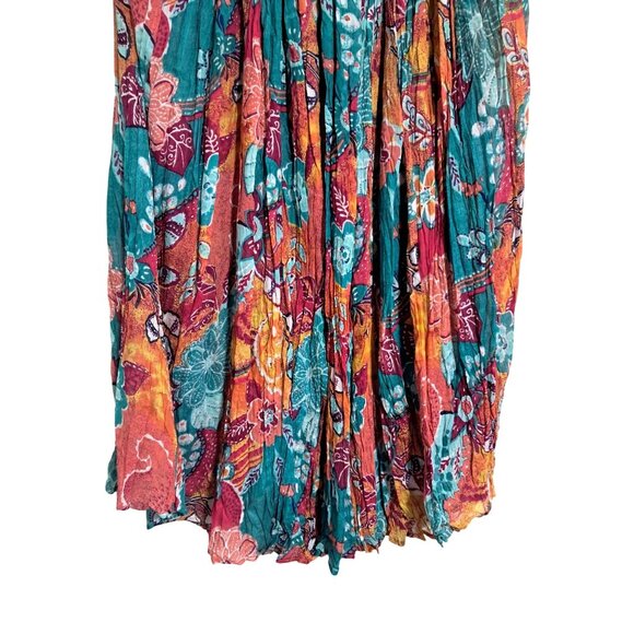 Bohemian Multi-Color Floral Print Skirt Elastic Waist One Size By Silver Stream - Picture 6 of 8